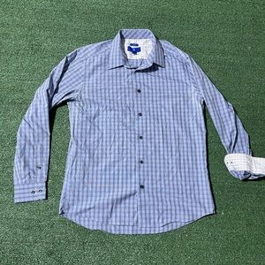 Egara Mens Button Down Long Sleeve Dress Shirt Non Iron Slim Fit Size L
